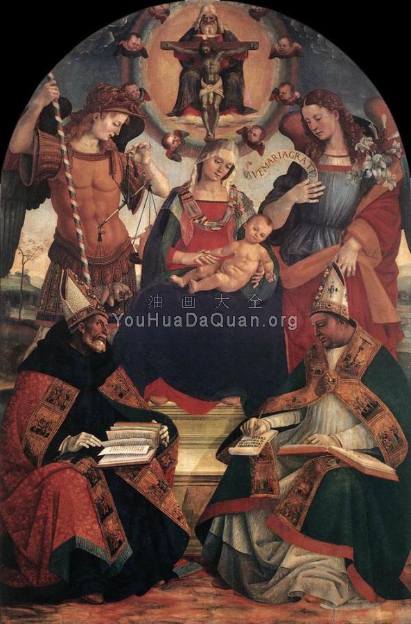 The Trinity, the Virgin and Two Saints - 路加·西诺雷利